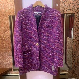 Women's Purple Tweed Jacket looks new